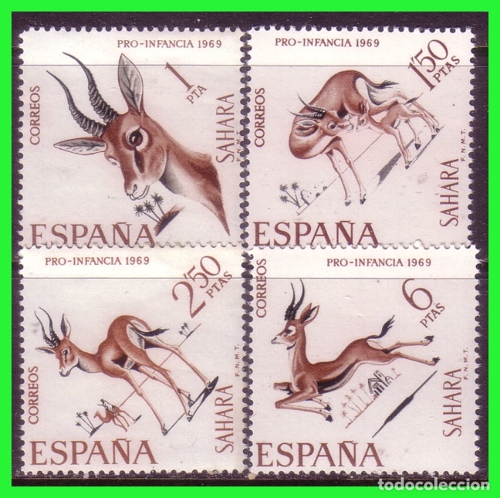 Timbres: SAHARA 1969 Pro Infancia, EDIFIL n&ordm; 271 a 274 * *
