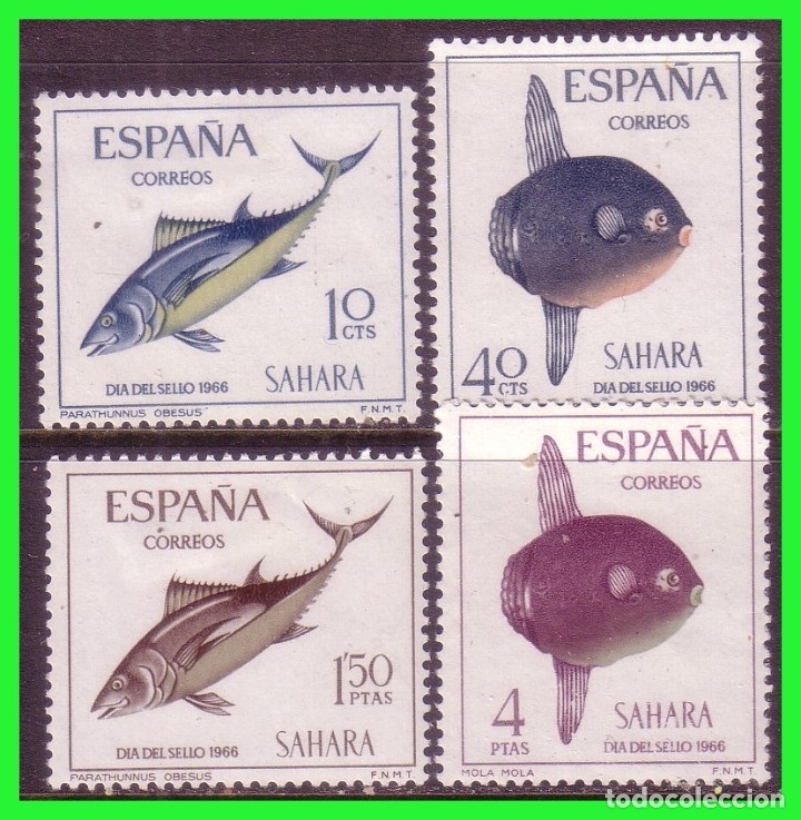 Timbres: SAHARA 1966 D&iacute;a del Sello, EDIFIL n&ordm; 252 a 255 *