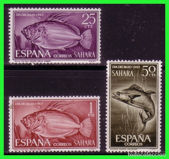 Timbres: SAHARA 1964 D&iacute;a del Sello, EDIFIL n&ordm; 222 a 224  *