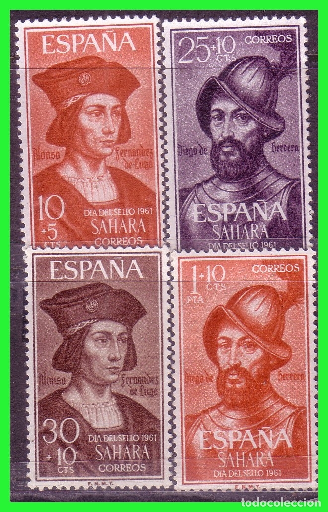 Timbres: SAHARA 1961 D&iacute;a del Sello, EDIFIL n&ordm; 197 a 200 * *