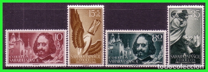 Timbres: SAHARA 1960 Pro Infancia, EDIFIL n&ordm; 172 a 175 * *