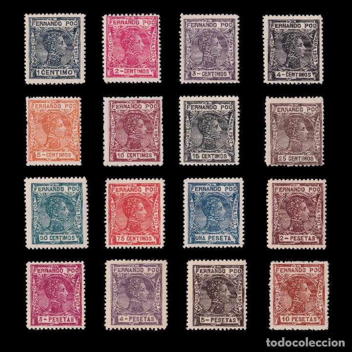 Sellos: FERNANDO POO.1907 ALFONSO XIII.SERIE. MNH.EDIFIL 152-167.. Lote 191730597