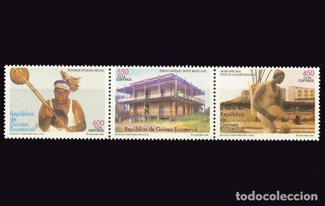 Timbres: G. ECUATORIAL. 357/59 ARTISTAS Y ESCRITORES POR LA PAZ