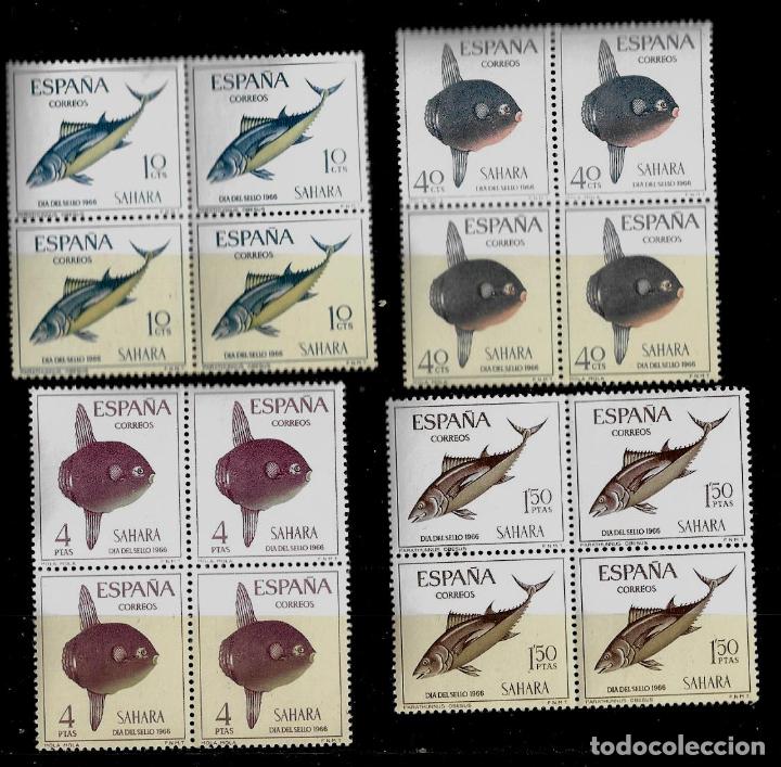 Briefmarken: SAHARA - DIA DEL SELLO - EDIFIL 252-255 BLOQUE DE CUATRO - 1966 - SIN FIJSELLOS