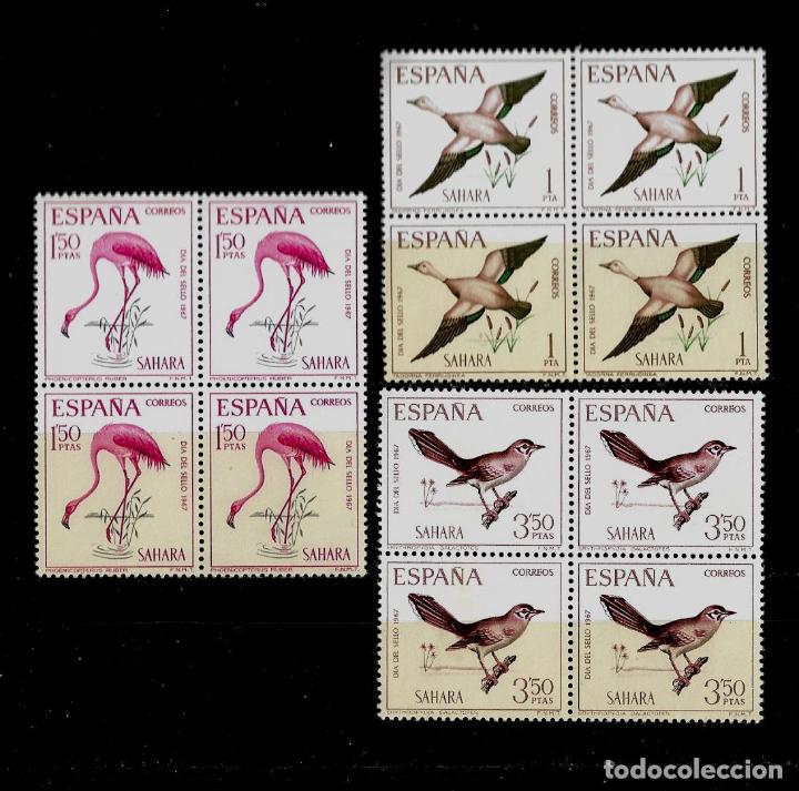Timbres: SAHARA - DIA DEL SELLO - EDIFIL 262-264 - 1967 - BLOQUE DE CUATRO - SIN FIJASELLOS