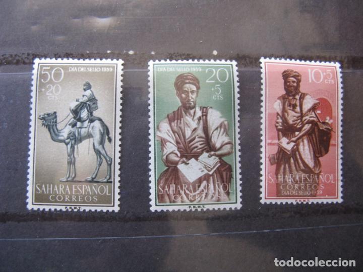 Timbres: +sahara 1959, dia del sello, edifil 169/71