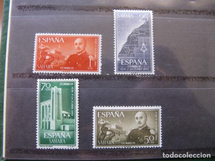Timbres: +sahara 1961, XXV aniv.exaltgacion de franco a la jefatura del estado, edifil 193/96