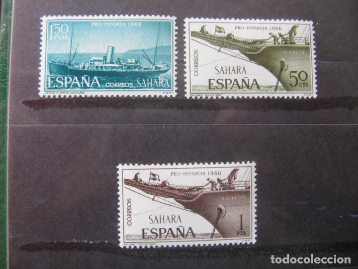 Timbres: +sahara 1966, pro infancia, barcos, edifil 249/51