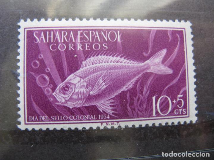 Timbres: +sahara 1954,peces, dorada, edifil 117