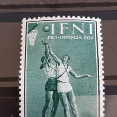 Sellos: IFNI , EDIFIL 147 * , 1958 DEPORTES BALONCESTO. Lote 402021049