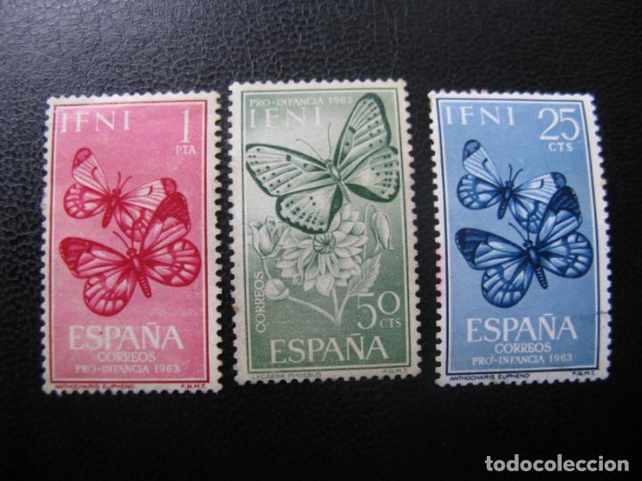 Selos: ++ifni, 1963, pro infancia,mariposas, edifil 195/97
