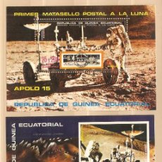 Sellos: GUINEA ECUATORIAL, 1972, 2 HB, APOLO XV Y PASEO SOBRE LA LUNA, NUEVO SIN SEÑAL DE FIJASELLOS. Lote 232724625