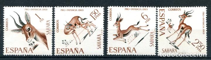 Briefmarken: Edifil 271/274 de Sahara, serie completa, tema animales. Ver descripci&oacute;n