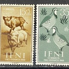 Sellos: IFNI, 1960. EDIFIL 159/62. TEMA ANIMALES. SERIE COMPLETA. NUEVO. SIN FIJASELLOS.. Lote 269035064