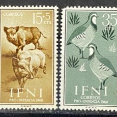 Sellos: IFNI, 1960. EDIFIL 159/62. TEMA ANIMALES. SERIE COMPLETA. NUEVO. SIN FIJASELLOS.. Lote 269035509