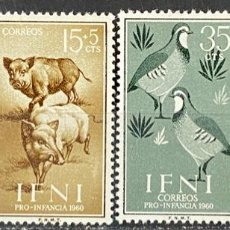 Sellos: IFNI, 1960. EDIFIL 159/62. TEMA ANIMALES. SERIE COMPLETA. NUEVO. SIN FIJASELLOS.. Lote 269189868