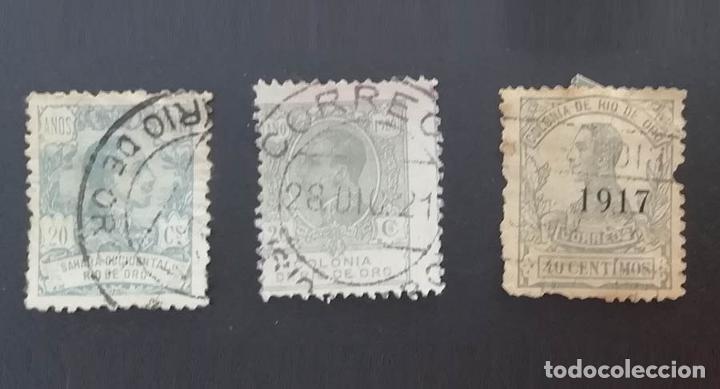 3 SELLOS DE RÍO DE ORO DE 1917 Y 1920 (Sellos - España - Colonias Españolas y Dependencias - África - Río de Oro)