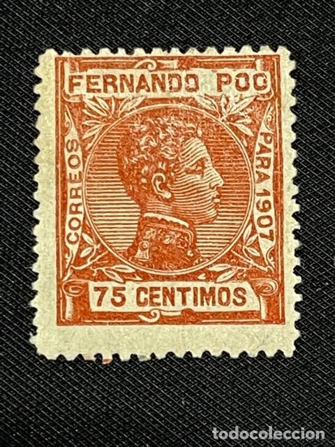 FERNANDO POO, 1907, ALFONSO XIII, EDIFIL 161, NUEVO CON FIJASELLOS (Sellos - España - Colonias Españolas y Dependencias - África - Fernando Poo)