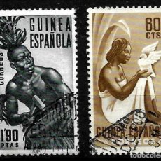 Sellos: GUINEA ESPAÑOLA, SERIE BASICA 1953. EDIFIL 3226 Y 329. USADOS. Lote 312603478