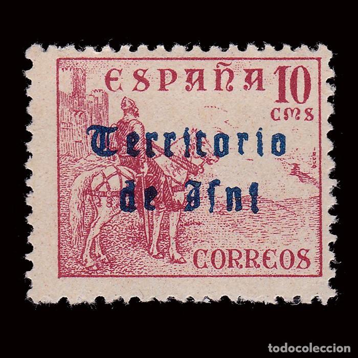 Briefmarken: IFNI.1948-49.Habilitados.10c.MNH.Edifil 40