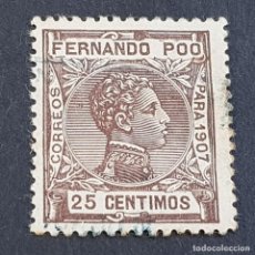Sellos: FERNANDO POO, 1907, ALFONSO XIII, EDIFIL 159, USADO, VALOR CLAVE, CENTRADO, ( LOTE AB ). Lote 330713773