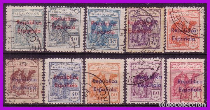 Timbres: SAHARA 1931 Sellos de 1924, habilitados EDIFIL n&ordm; 36B a 45B (o) serie corta