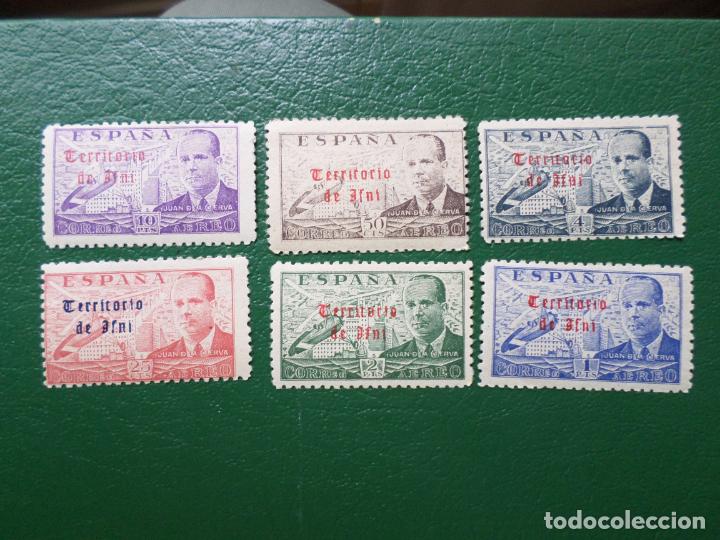 Briefmarken: +ifni,1949, juan de la cierva, sellos habilitados edifil 59/64