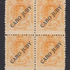 Sellos: CABO JUBY, 1922-1923 EDIFIL Nº 20 A **/*, 15 C. AMARILLO, BLOQUE DE CUATRO.. Lote 362314460