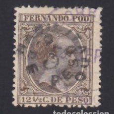 Sellos: FERNANDO POO, 1896-1900 EDIFIL Nº 37, 5 CTS. S. 12 ½ CT. CASTAÑO.. Lote 362641910