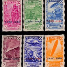 Sellos: CABO JUBY, BENEFICENCIA 1943 EDIFIL Nº 12 / 17 /*/, HABILITADOS ”CABO JUBY”,. Lote 364054316