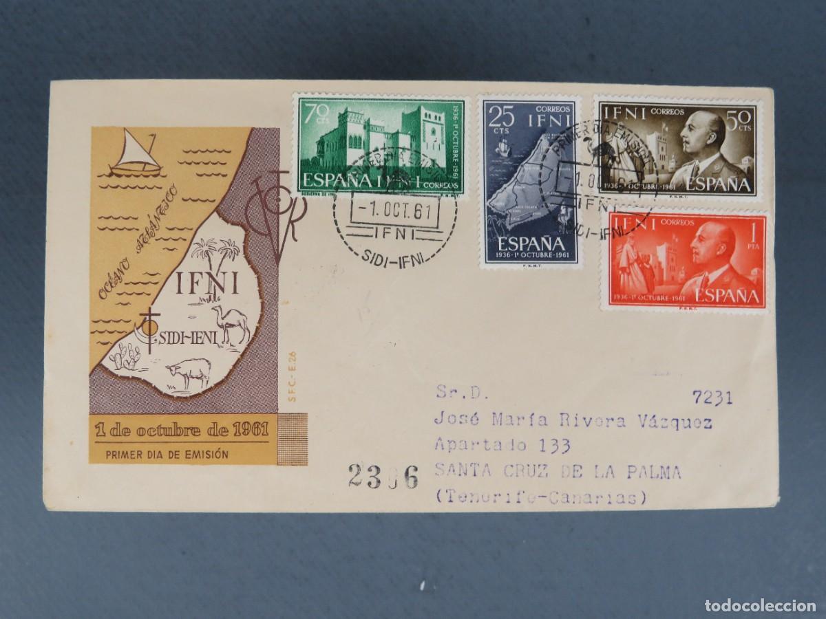 Selos: SOBRE PRIMER D&Iacute;A DE EMISI&Oacute;N. SIDI-IFNI. 1 DE OCTUBRE. 1961