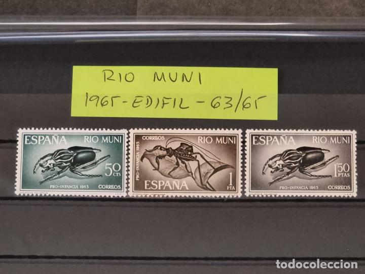 Stamps: RIO MUNI 1965 EDIFIL 63/65. MNH** NUEVOS SIN CHARNELA. PRO INFANCIA INSECTOS