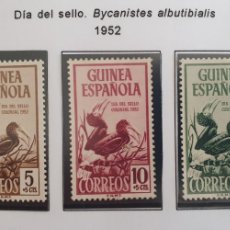 Sellos: GUINEA ESPAÑOLA SERIE COMPLETA EDIFIL 318 ** A 320 ** 1952. Lote 383716289