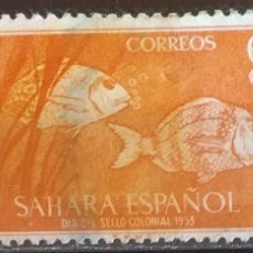 Sellos: SELLO AÑO 1953 SAHARA ESPAÑA DIA DEL SELLO COLONIAL EDIFIL 111 (MATASELLADO)