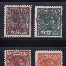 Francobolli: ESPAÑA, 1908 EDIFIL Nº 37 / 40 /*/, SELLOS HABILITADOS.