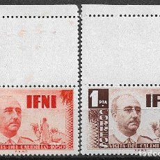 Sellos: IFNI, 1951 VISITA DEL GENERAL FRANCO, EDIFIL Nº 73 Y 74 * * LUJO. Lote 401766644