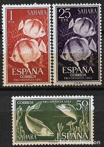 Timbres: SAHARA, 1962 Pro Infancia, EDIFIL n&ordm; 209 a 211 * *
