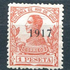 Sellos: EDIFIL 101 DE RIO DE ORO, 1 PT. SOBRECARGA 1917. NUEVO SIN GOMA.