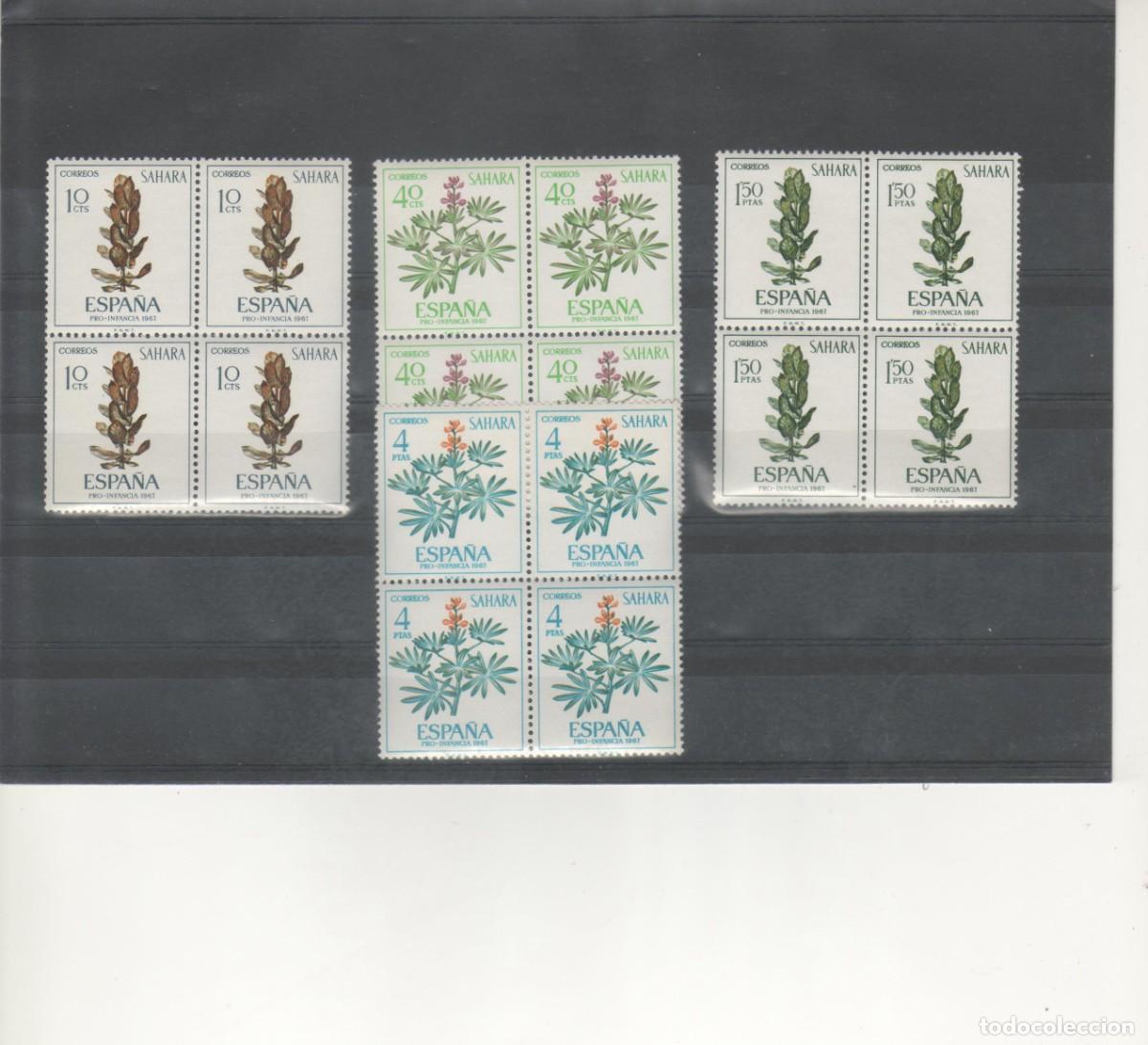 Timbres: SAHARA- 256/259 Pro Infancia-Flora Bloque de Cuatro sellos nuevos (seg&uacute;n foto)