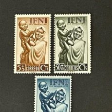 Sellos: IFNI, PRO INFANCIA, 1952, EDIFIL 79 AL 81, NUEVOS