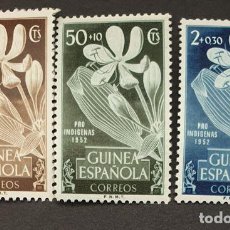 Sellos: GUINEA 1952 - PRO INDIGENAS, SERIE COMPLETA (EDIFIL 314/316 *)