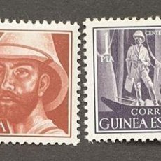 Sellos: GUINEA 1955 - CENTENARIO NACIMIENTO DE MANUEL IRADIER, SERIE COMPLETA (EDIFIL 342/343 **)