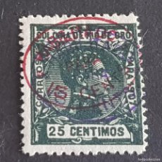 Sellos: RÍO DE ORO, 1908, ALFONSO XIII, EDIFIL 38HHCA*, NUEVO, VARIEDAD, MARQUILLA, RARO, LEER, (LOTE AB)