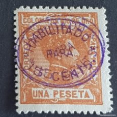 Sellos: RÍO DE ORO, 1908, ALFONSO XIII, EDIFIL 40HH*, NUEVO, VARIEDAD, DOBLE MARQUILLA, RARO,LEER, (LOTE AB)