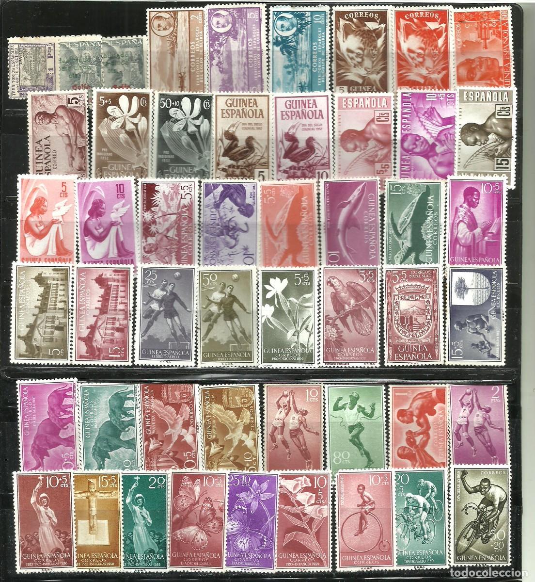 Timbres: GUINEA E. 1924-59 - LOTE DE 50 Valores diferentes - NUEVOS-CHARNELA Y SIN GOMA