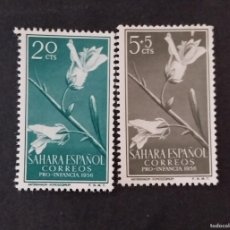 Sellos: PRO INFANCIA - ESPAÑA SAHARA - SERIE NUEVA - AÑO 1956.