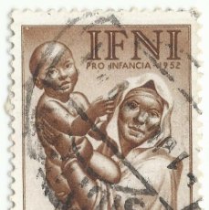 Sellos: ❤️ SELLO ”PRO INFANCIA”, 1952, IFNI, NIÑOS, 5+5 CÉNTIMO ESPAÑOL ❤️
