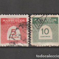 Sellos: MARRUECOS. EDIFIL 382/383. AÑO 1953. CIFRAS. USADO.