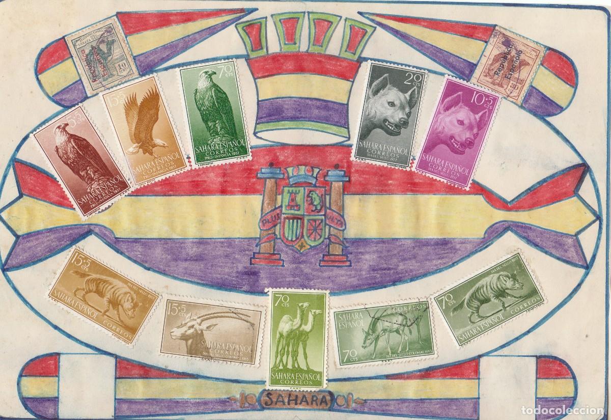 Timbres: Hoja..Personalizada. sellos varios. ESPA&Ntilde;A- SAHARA