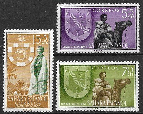 Francobolli: Sahara 1956 D&iacute;a del Sello, EDIFIL n&ordm; 130 a 132 * *